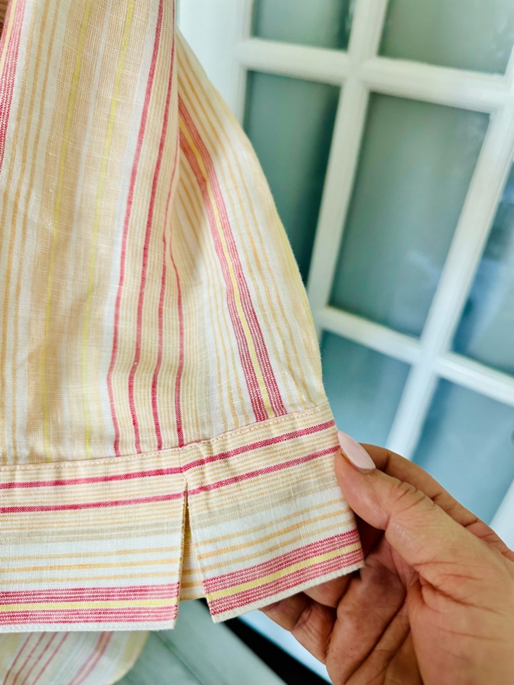 LINEN - Chico's Multicolor Striped Button-Down Shirt - Picture 2 of 6
